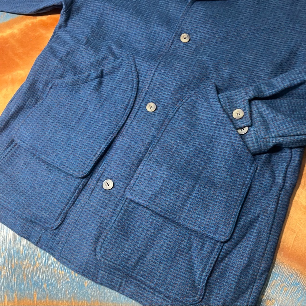 Vintage Pendleton wool tweed jacket blue Lined large USA NWOT 60s Rare Style - Picture 8 of 16